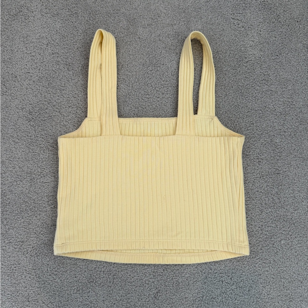 PacSun Yellow Ribbed Women's Top - Picture 2 of 2